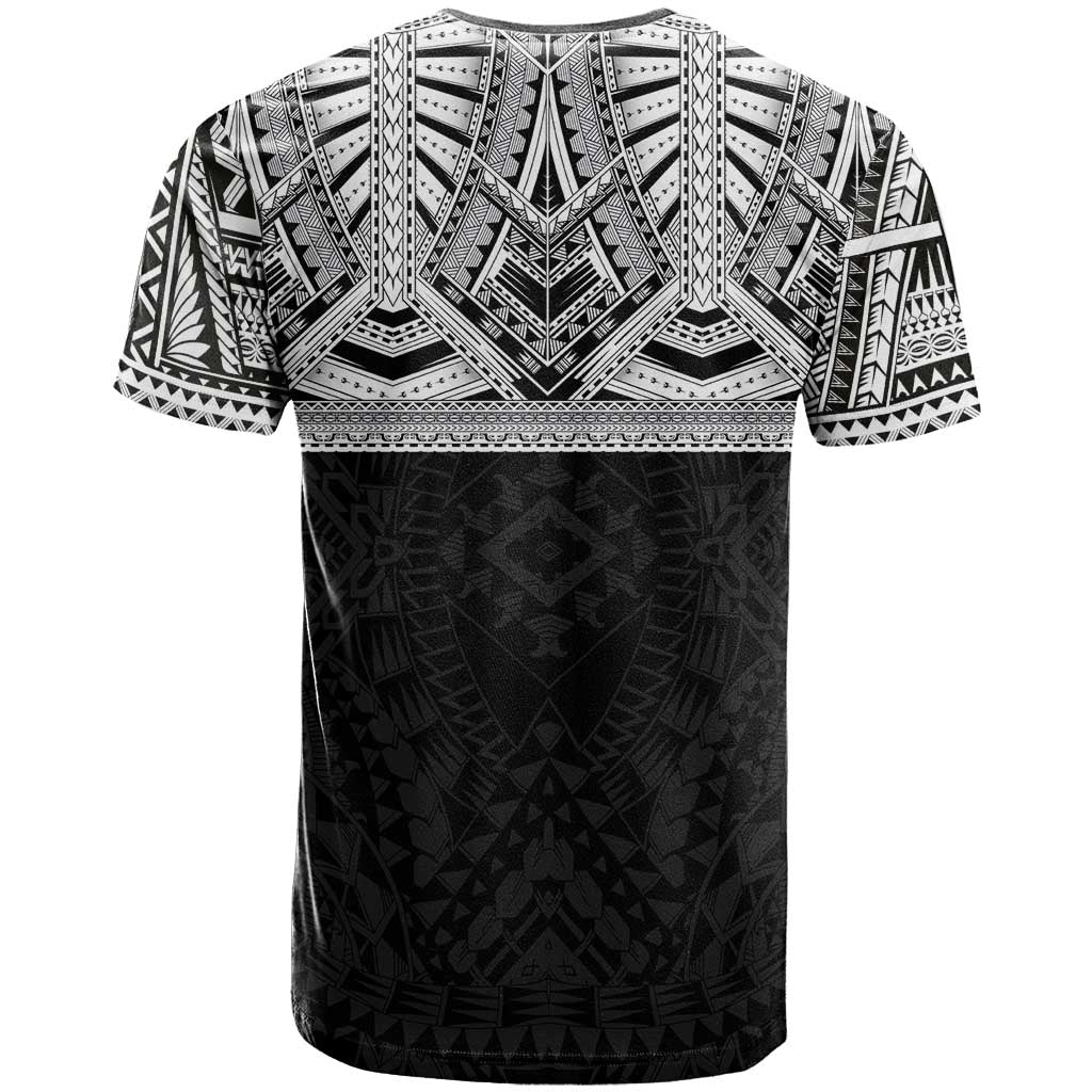 Samoan Traditional Art Tattoos T Shirt Tatau Tribal Motifs with Ula Fala Black LT03 - Polynesian Pride