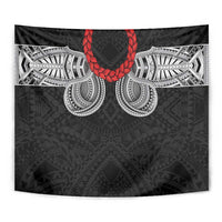 Samoan Traditional Art Tattoos Tapestry Tatau Tribal Motifs with Ula Fala Black LT03 - Polynesian Pride