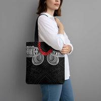 Samoan Traditional Art Tattoos Tote Bag Tatau Tribal Motifs with Ula Fala Black LT03 - Polynesian Pride