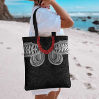 Samoan Traditional Art Tattoos Tote Bag Tatau Tribal Motifs with Ula Fala Black LT03 - Polynesian Pride