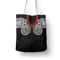 Samoan Traditional Art Tattoos Tote Bag Tatau Tribal Motifs with Ula Fala Black LT03 - Polynesian Pride