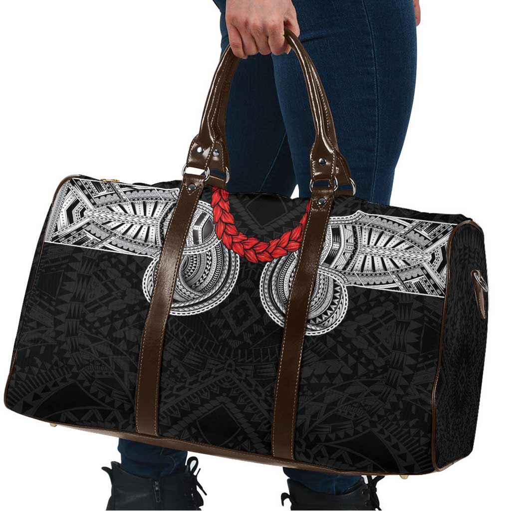 Samoan Traditional Art Tattoos Travel Bag Tatau Tribal Motifs with Ula Fala Black LT03 - Polynesian Pride