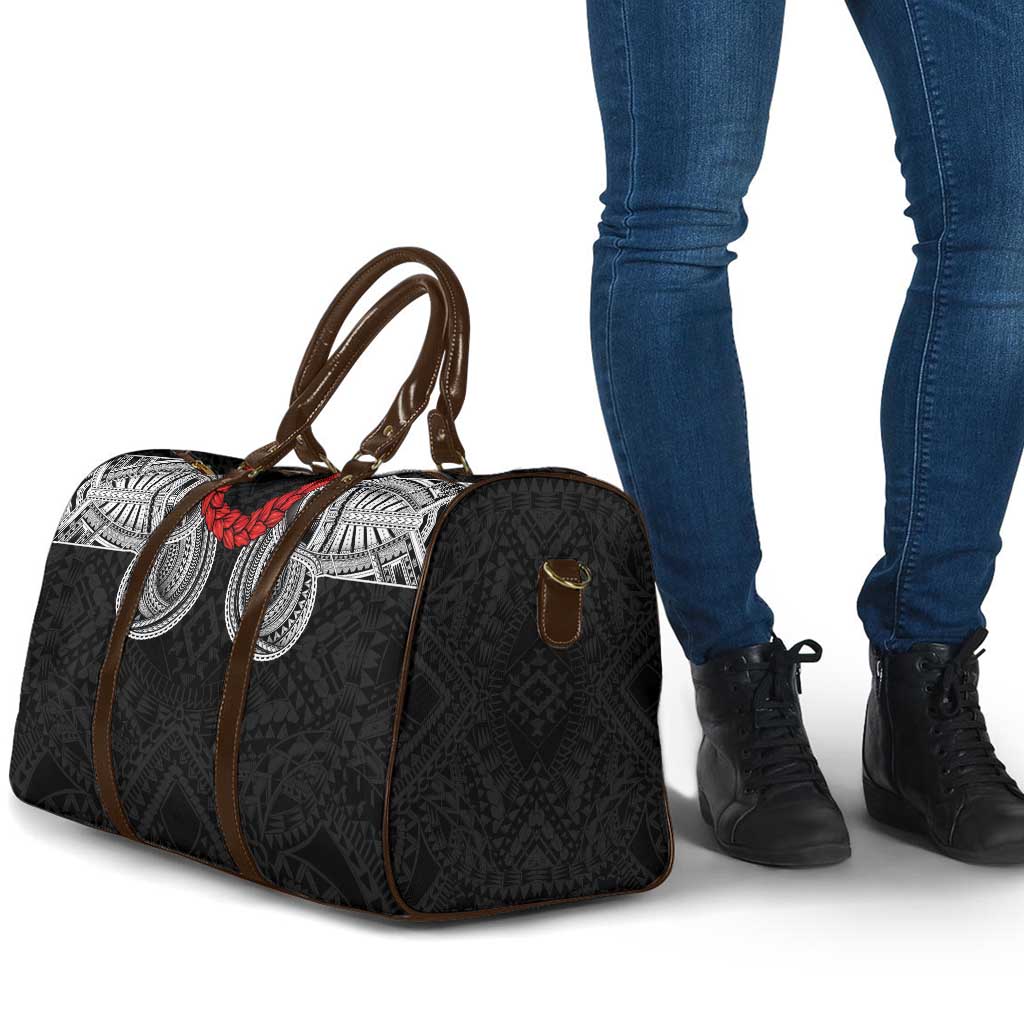 Samoan Traditional Art Tattoos Travel Bag Tatau Tribal Motifs with Ula Fala Black LT03 - Polynesian Pride