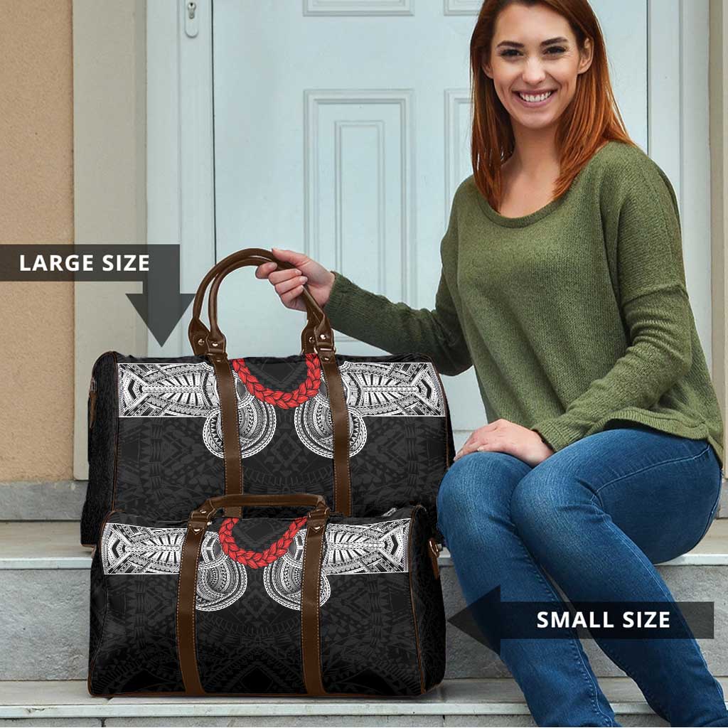 Samoan Traditional Art Tattoos Travel Bag Tatau Tribal Motifs with Ula Fala Black LT03 - Polynesian Pride