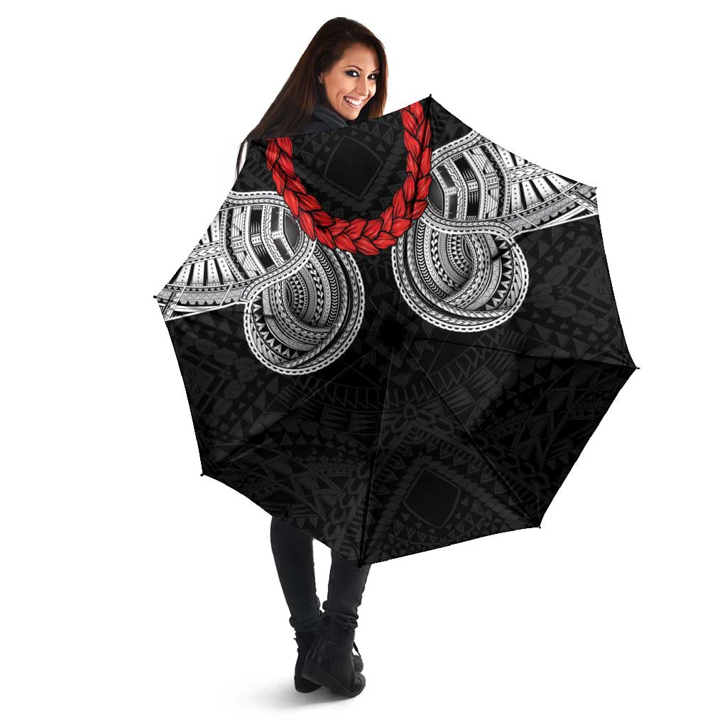 Samoan Traditional Art Tattoos Umbrella Tatau Tribal Motifs with Ula Fala Black LT03 - Polynesian Pride