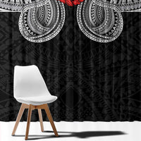Samoan Traditional Art Tattoos Window Curtain Tatau Tribal Motifs with Ula Fala Black LT03 - Polynesian Pride