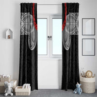 Samoan Traditional Art Tattoos Window Curtain Tatau Tribal Motifs with Ula Fala Black LT03 - Polynesian Pride