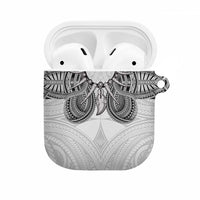 Samoan Traditional Art Tattoos AirPods Case Tatau Tribal Motifs with Ula Nifo White LT03 White - Polynesian Pride