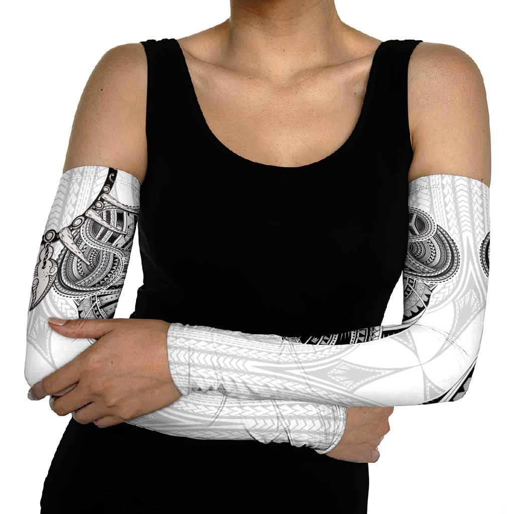 Samoan Traditional Art Tattoos Arm Sleeves Tatau Tribal Motifs with Ula Nifo White LT03 - Polynesian Pride