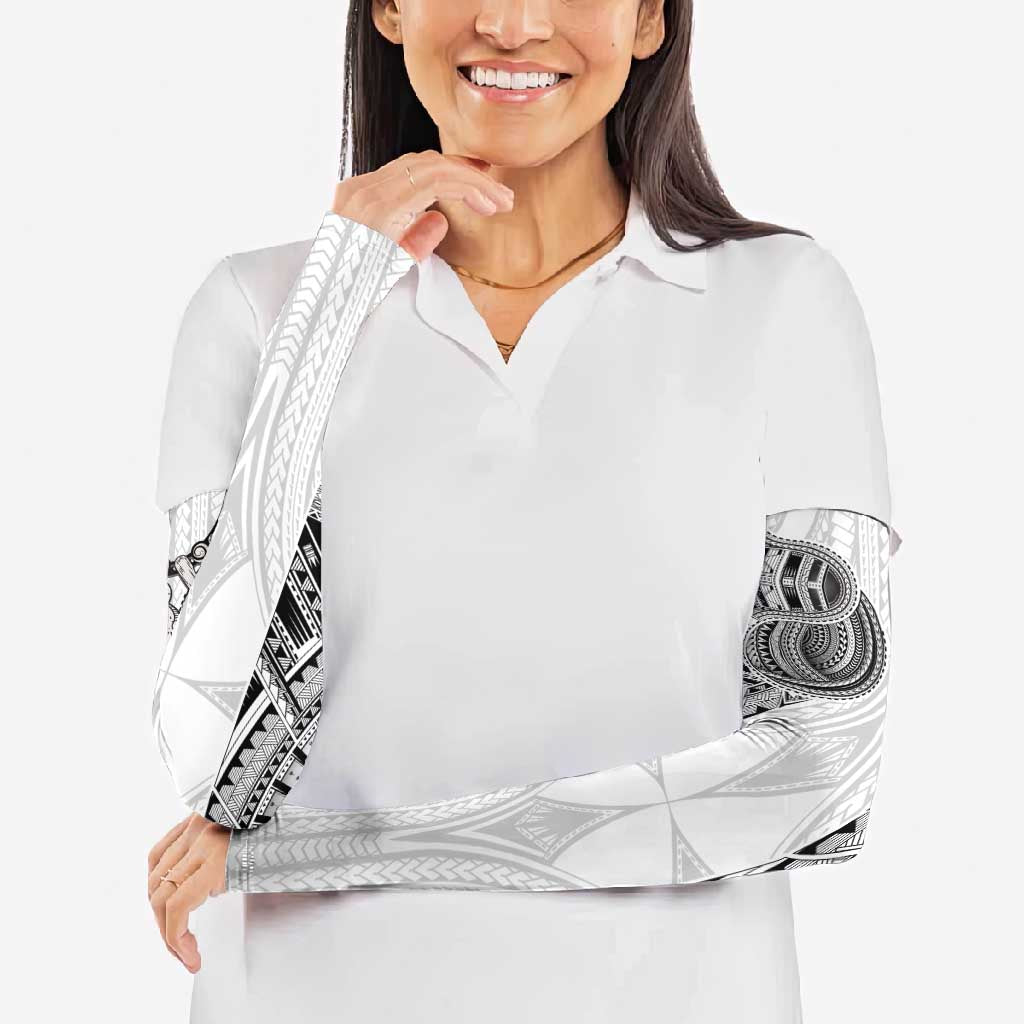 Samoan Traditional Art Tattoos Arm Sleeves Tatau Tribal Motifs with Ula Nifo White LT03 - Polynesian Pride