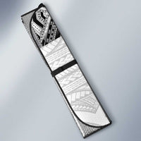 Samoan Traditional Art Tattoos Auto Sun Shade Tatau Tribal Motifs with Ula Nifo White LT03 - Polynesian Pride