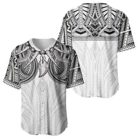 Samoan Traditional Art Tattoos Baseball Jersey Tatau Tribal Motifs with Ula Nifo White LT03 - Polynesian Pride
