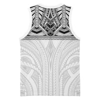 Samoan Traditional Art Tattoos Basketball Jersey Tatau Tribal Motifs with Ula Nifo White LT03 - Polynesian Pride