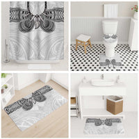Samoan Traditional Art Tattoos Bathroom Set Tatau Tribal Motifs with Ula Nifo White LT03 - Polynesian Pride