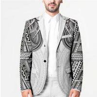 Samoan Traditional Art Tattoos Blazer Tatau Tribal Motifs with Ula Nifo White LT03 - Polynesian Pride