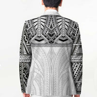 Samoan Traditional Art Tattoos Blazer Tatau Tribal Motifs with Ula Nifo White LT03 - Polynesian Pride