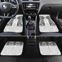 Samoan Traditional Art Tattoos Car Mats Tatau Tribal Motifs with Ula Nifo White LT03 Set 4pcs White - Polynesian Pride
