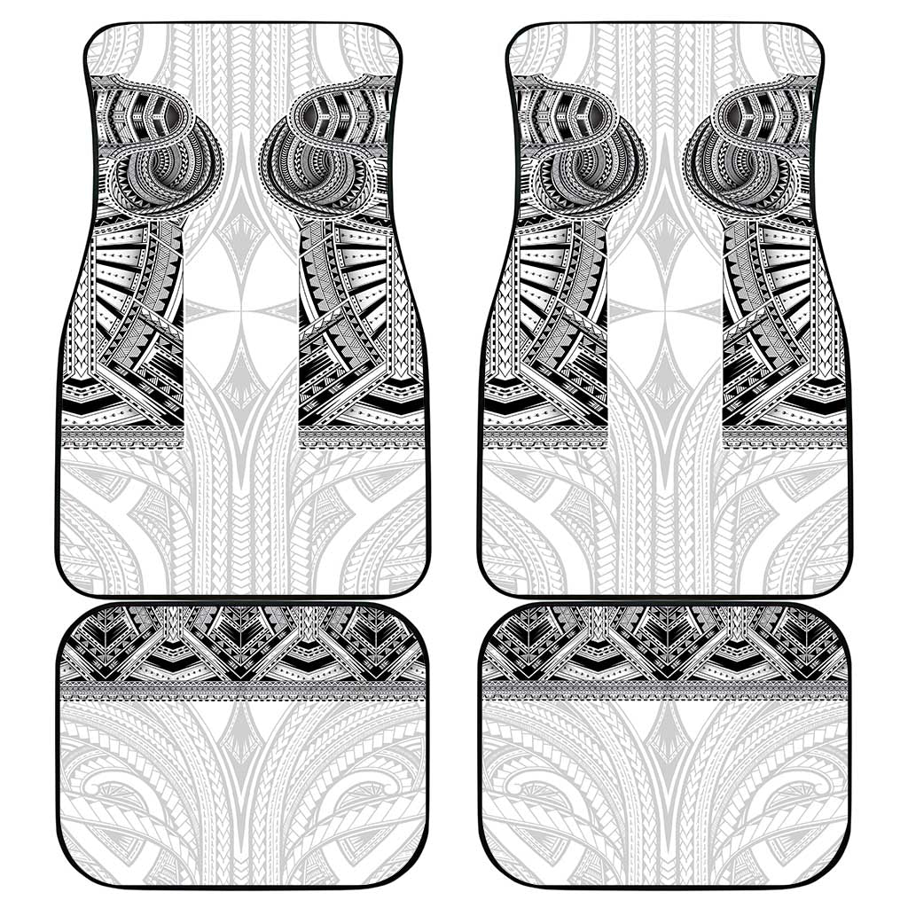 Samoan Traditional Art Tattoos Car Mats Tatau Tribal Motifs with Ula Nifo White LT03 - Polynesian Pride
