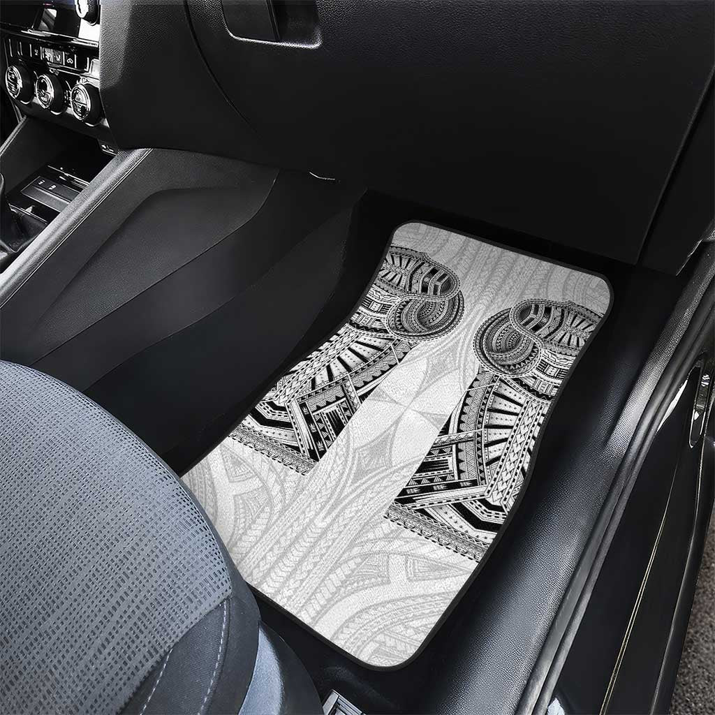 Samoan Traditional Art Tattoos Car Mats Tatau Tribal Motifs with Ula Nifo White LT03 - Polynesian Pride