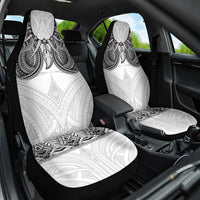 Samoan Traditional Art Tattoos Car Seat Cover Tatau Tribal Motifs with Ula Nifo White LT03 One Size White - Polynesian Pride