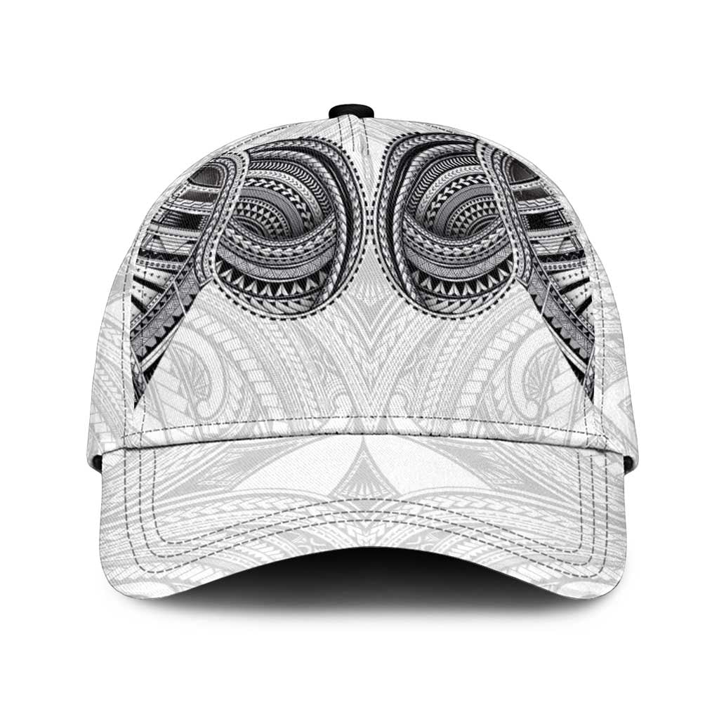 Samoan Traditional Art Tattoos Classic Cap Tatau Tribal Motifs with Ula Nifo White - Polynesian Pride