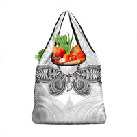 Samoan Traditional Art Tattoos Grocery Bag Tatau Tribal Motifs with Ula Nifo White LT03 1-pack One Size White - Polynesian Pride