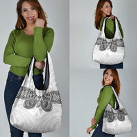 Samoan Traditional Art Tattoos Grocery Bag Tatau Tribal Motifs with Ula Nifo White LT03 - Polynesian Pride