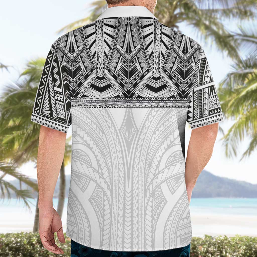 Samoan Traditional Art Tattoos Hawaiian Shirt Tatau Tribal Motifs with Ula Nifo White LT03 - Polynesian Pride