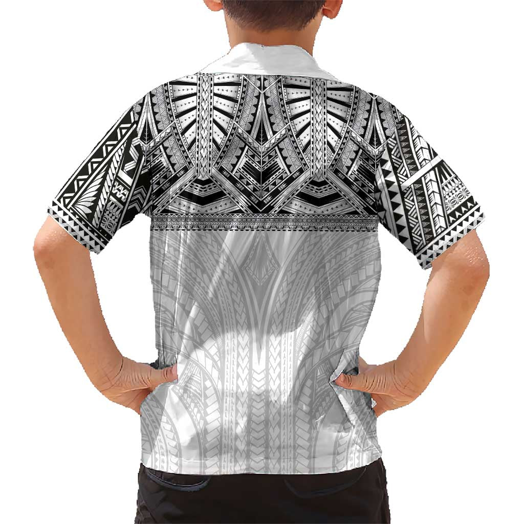 Samoan Traditional Art Tattoos Hawaiian Shirt Tatau Tribal Motifs with Ula Nifo White LT03 - Polynesian Pride