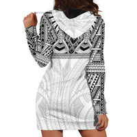Samoan Traditional Art Tattoos Hoodie Dress Tatau Tribal Motifs with Ula Nifo White LT03 - Polynesian Pride