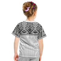 Samoan Traditional Art Tattoos Kid T Shirt Tatau Tribal Motifs with Ula Nifo White LT03 - Polynesian Pride