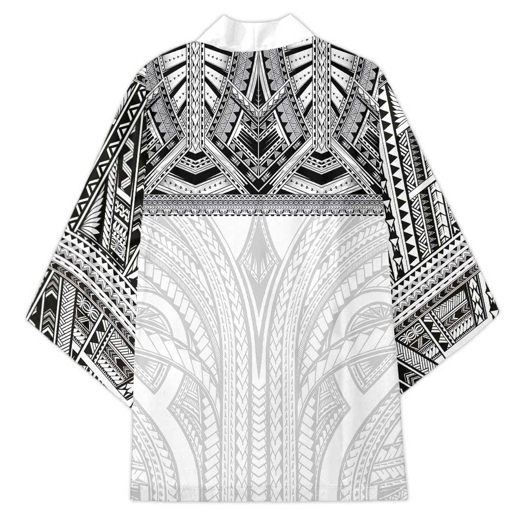 Samoan Traditional Art Tattoos Kimono Tatau Tribal Motifs with Ula Nifo White LT03 - Polynesian Pride