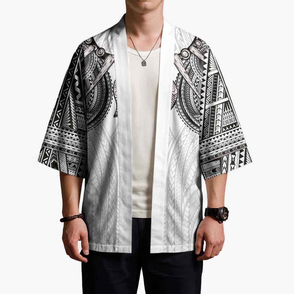 Samoan Traditional Art Tattoos Kimono Tatau Tribal Motifs with Ula Nifo White LT03 - Polynesian Pride