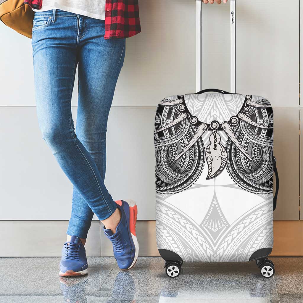Samoan Traditional Art Tattoos Luggage Cover Tatau Tribal Motifs with Ula Nifo White LT03 - Polynesian Pride