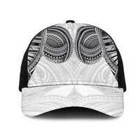Samoan Traditional Art Tattoos Mesh Trucker Cap Tatau Tribal Motifs with Ula Nifo White LT03 One Size Black White - Polynesian Pride