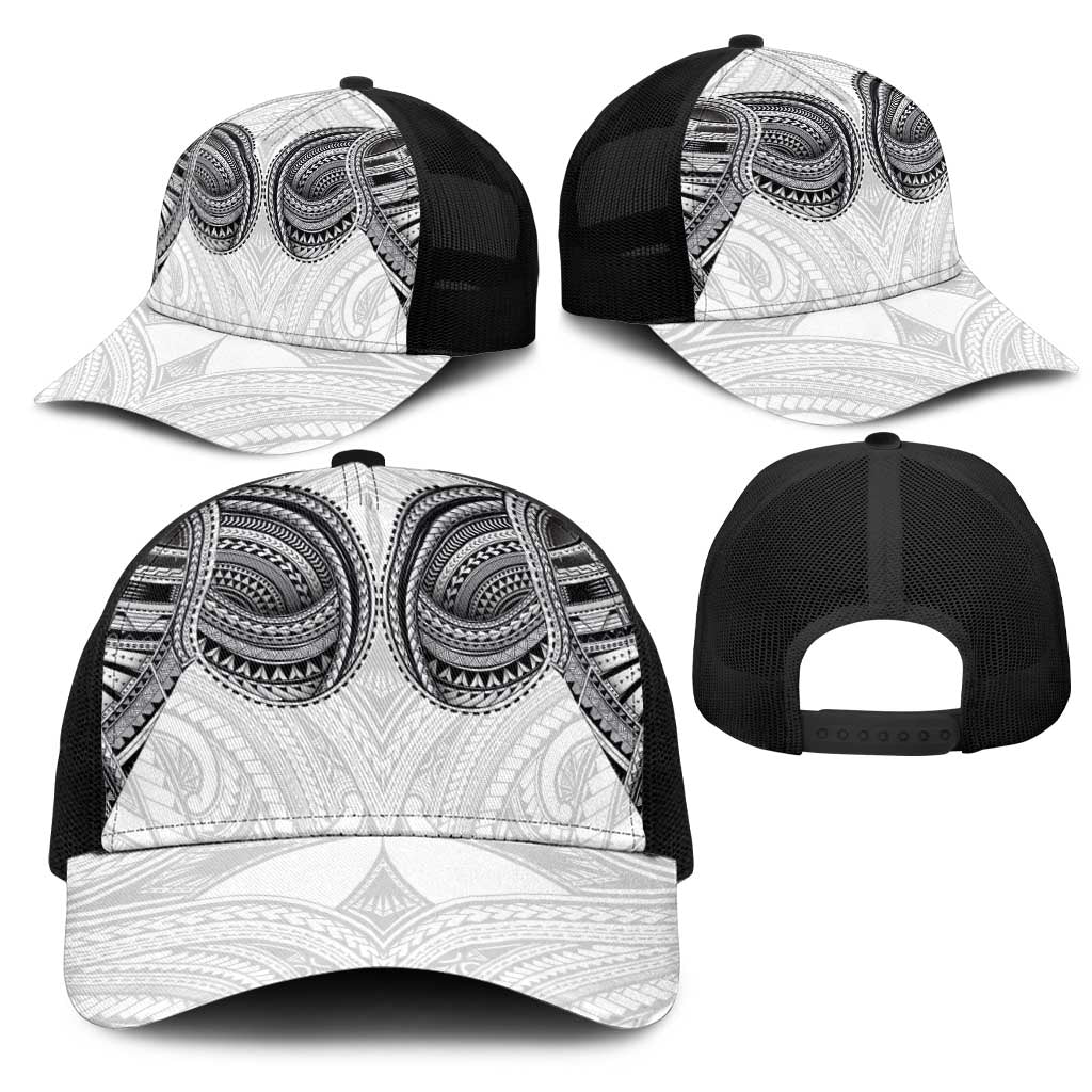 Samoan Traditional Art Tattoos Mesh Trucker Cap Tatau Tribal Motifs with Ula Nifo White LT03 - Polynesian Pride