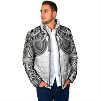 Samoan Traditional Art Tattoos Padded Jacket Tatau Tribal Motifs with Ula Nifo White LT03 - Polynesian Pride