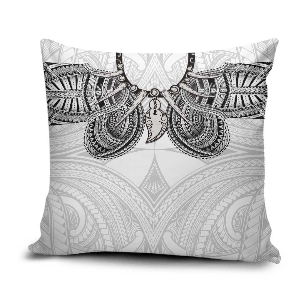 Samoan Traditional Art Tattoos Pillow Cover Tatau Tribal Motifs with Ula Nifo White LT03 White - Polynesian Pride