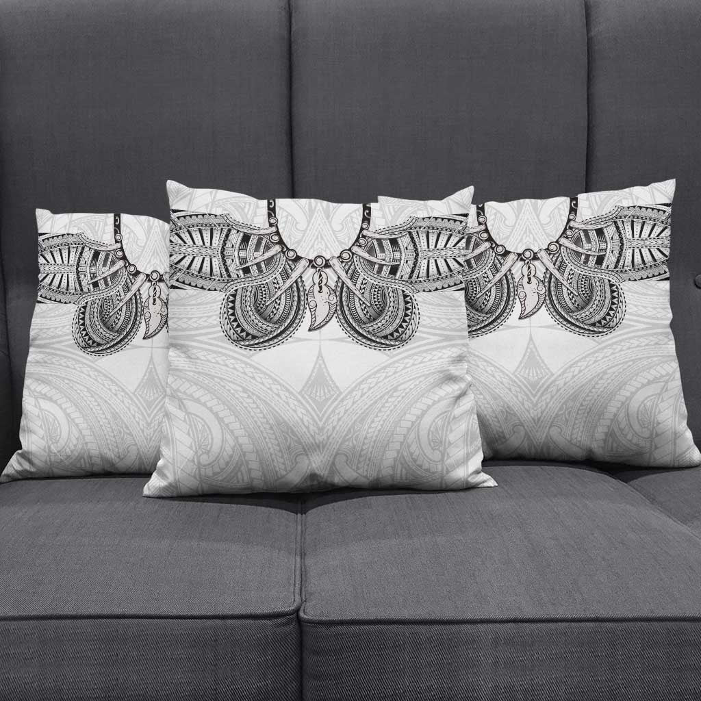 Samoan Traditional Art Tattoos Pillow Cover Tatau Tribal Motifs with Ula Nifo White LT03 - Polynesian Pride