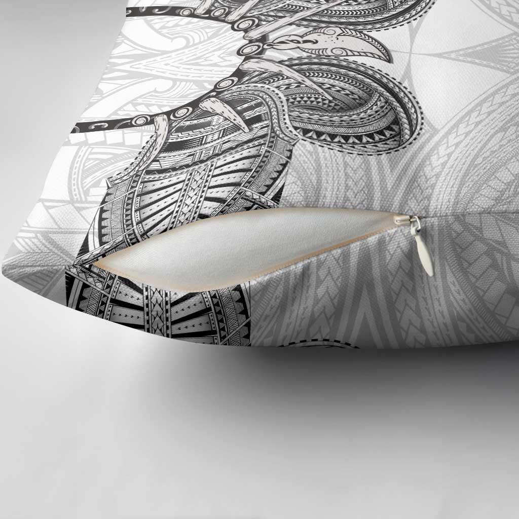 Samoan Traditional Art Tattoos Pillow Cover Tatau Tribal Motifs with Ula Nifo White LT03 - Polynesian Pride