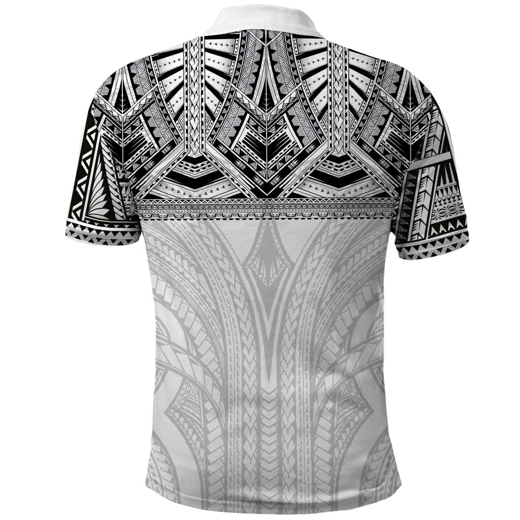 Samoan Traditional Art Tattoos Polo Shirt Tatau Tribal Motifs with Ula Nifo White LT03 - Polynesian Pride