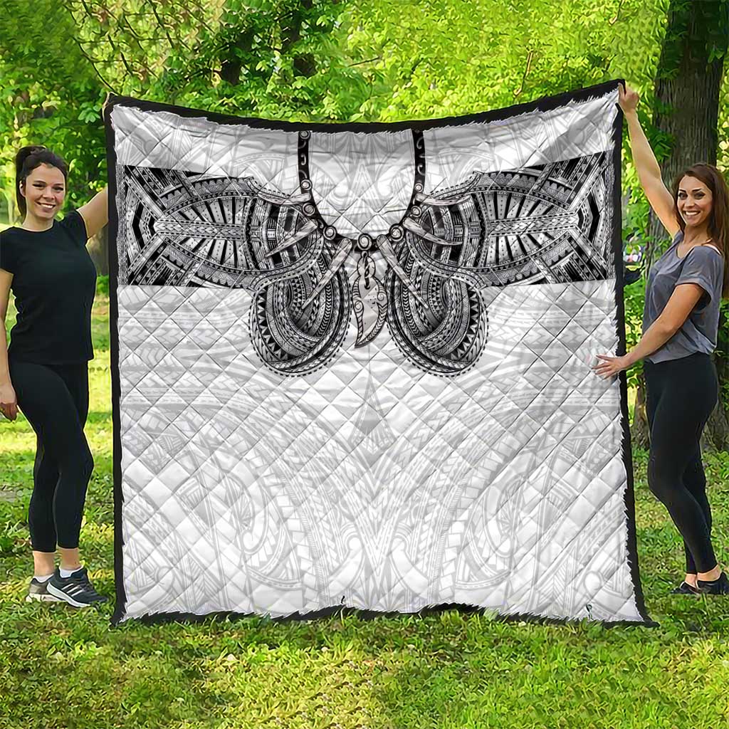 Samoan Traditional Art Tattoos Quilt Tatau Tribal Motifs with Ula Nifo White LT03 - Polynesian Pride