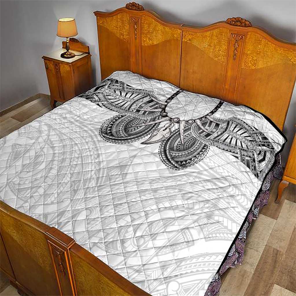 Samoan Traditional Art Tattoos Quilt Tatau Tribal Motifs with Ula Nifo White LT03 - Polynesian Pride
