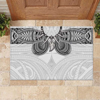Samoan Traditional Art Tattoos Rubber Doormat Tatau Tribal Motifs with Ula Nifo White LT03 White - Polynesian Pride