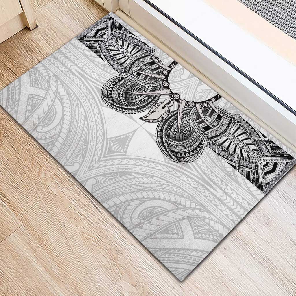 Samoan Traditional Art Tattoos Rubber Doormat Tatau Tribal Motifs with Ula Nifo White LT03 - Polynesian Pride