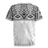 Samoan Traditional Art Tattoos Rugby Jersey Tatau Tribal Motifs with Ula Nifo White LT03 - Polynesian Pride