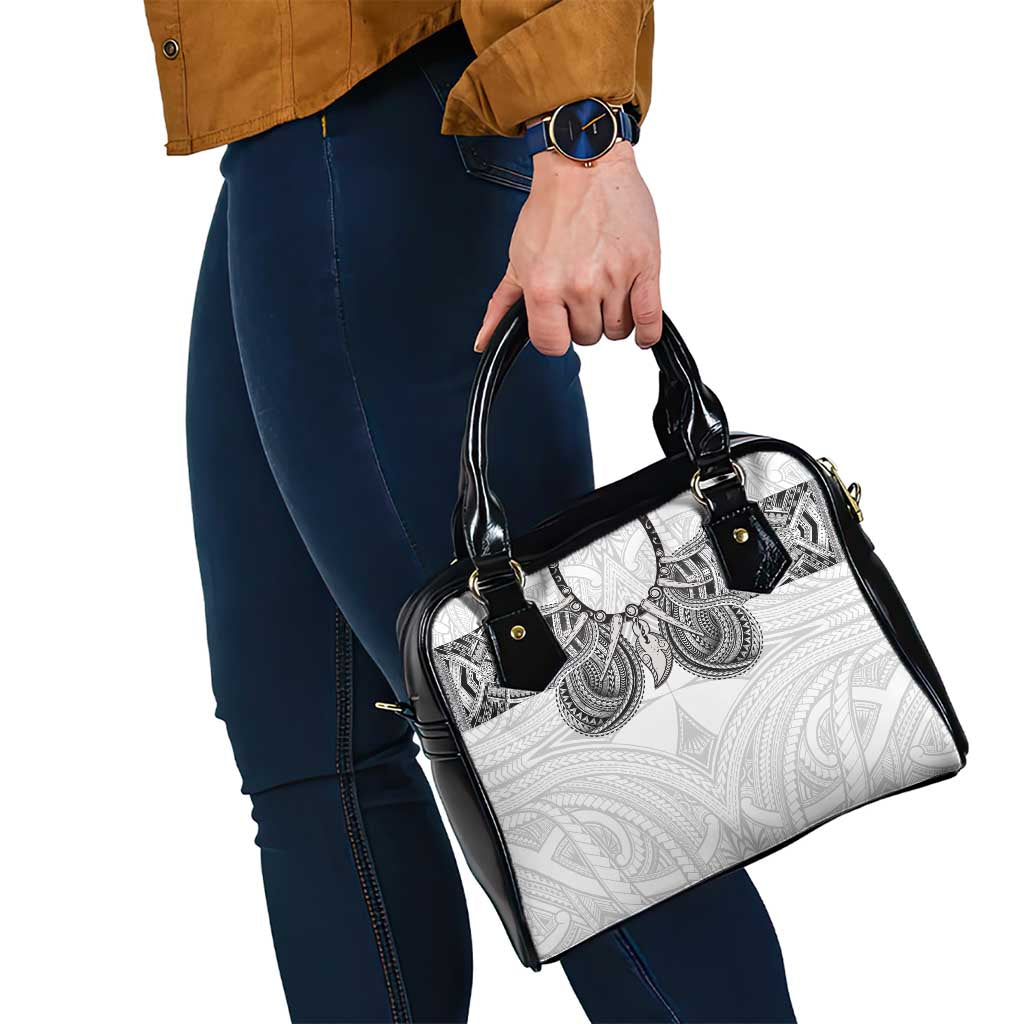 Samoan Traditional Art Tattoos Shoulder Handbag Tatau Tribal Motifs with Ula Nifo White LT03 - Polynesian Pride