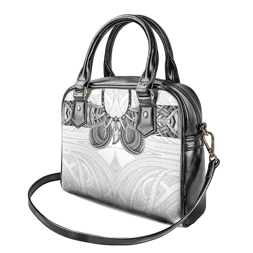 Samoan Traditional Art Tattoos Shoulder Handbag Tatau Tribal Motifs with Ula Nifo White LT03 - Polynesian Pride