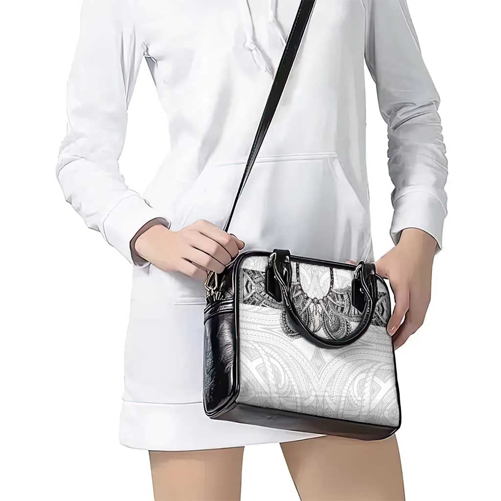 Samoan Traditional Art Tattoos Shoulder Handbag Tatau Tribal Motifs with Ula Nifo White LT03 - Polynesian Pride