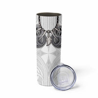 Samoan Traditional Art Tattoos Skinny Tumbler Tatau Tribal Motifs with Ula Nifo White LT03 - Polynesian Pride
